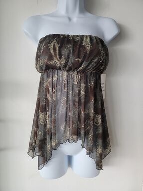 Goos Days Project Strapless Asymetrical Mesh Top Size M